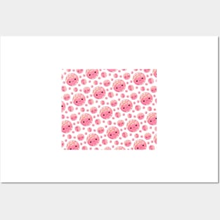 Pink Concha Pattern (Pan Dulce Art) Posters and Art